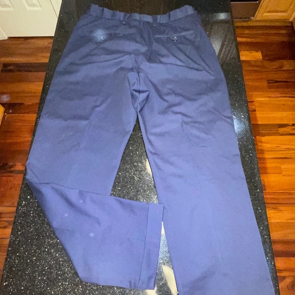 Saddlebred Men's 34Wx32L Comfort Waist Pleated Front Straight Fit Pants Navy Blu - Picture 4 of 12